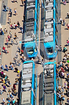 Aerial View Of Tram Station